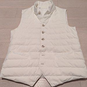 Suit Supply White Down Pure Linen Vest by Leomaster, Italy Size M